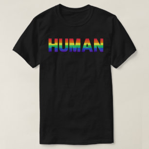 HUMAN Rainbow flag (LGBT) T-Shirt