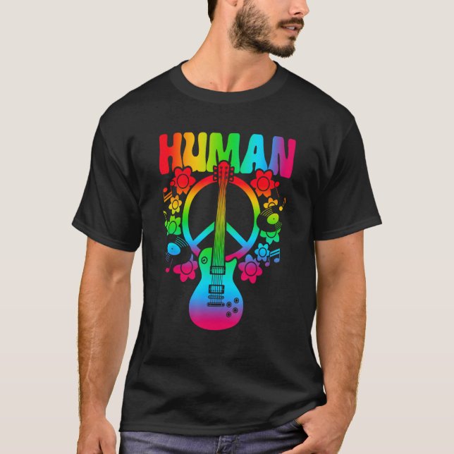 HUMAN Rainbow LGBT Flag Gay Pride Month Lesbian 9 T-Shirt (Front)