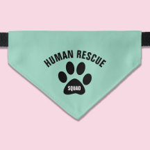 Human Rescue Squad Green Pet Cat Bandanna