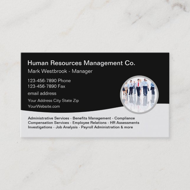 Human Resource Management Business Cards (Front)