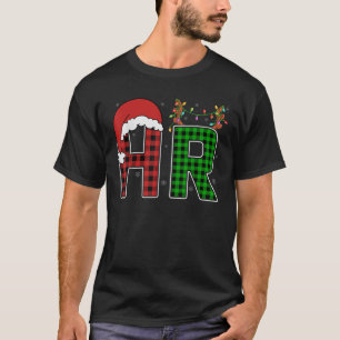 Human Resources HR Plaid Santa Hat Xmas Holiday Ch T-Shirt