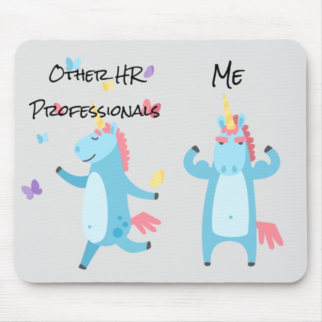 Human Resources HR Unicorn  Funny Gift Mouse Pad (Front)