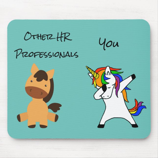 Human Resources HR Unicorn Horse Funny Gift Mouse Pad (Front)