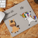 Human Resources HR Unicorn Horse Funny Gift Mouse Pad<br><div class="desc">This design was created though digital art. It may be personalised in the area provide or customising by choosing the click to customise further option and changing the name, initials or words. You may also change the text colour and style or delete the text for an image only design. Contact...</div>