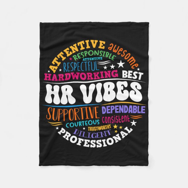 Human Resources Hr Vibes Analyst Employee Apprecia Fleece Blanket (Front)