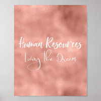 Human Resources Living the Dream HR Cubicle Sign