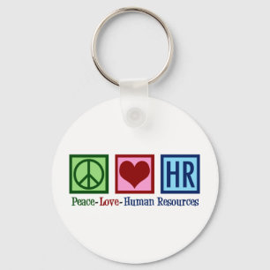Human Resources Peace Love HR Office Rep Key Ring