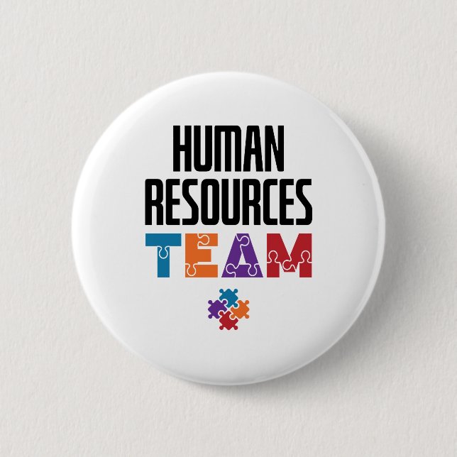 Human Resources Team HR 6 Cm Round Badge (Front)