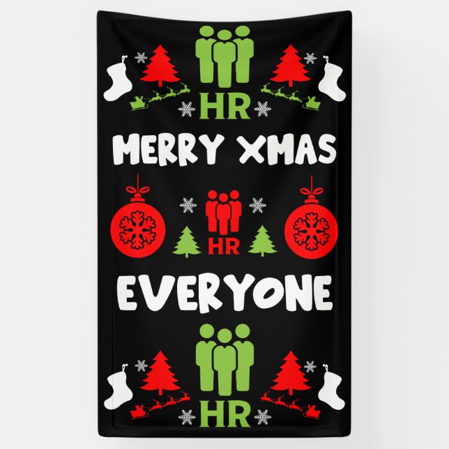 Human Resources Ugly Santa Xmas Gifts Banner (Vertical)