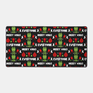 Human Resources Ugly Santa Xmas Gifts Desk Mat