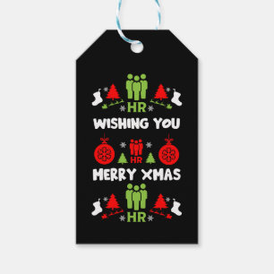 Human Resources Ugly Santa Xmas Gifts Gift Tags