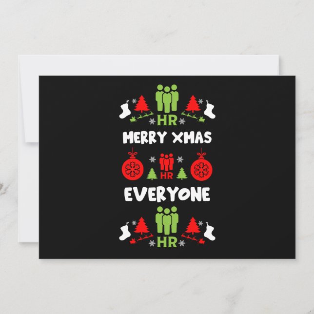Human Resources Ugly Santa Xmas Gifts Holiday Card (Front)