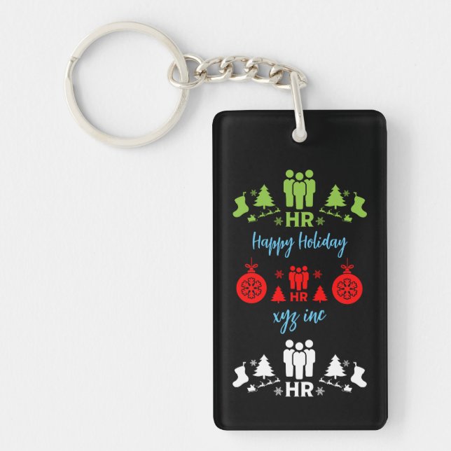 Human Resources Ugly Santa Xmas Gifts Key Ring (Front)