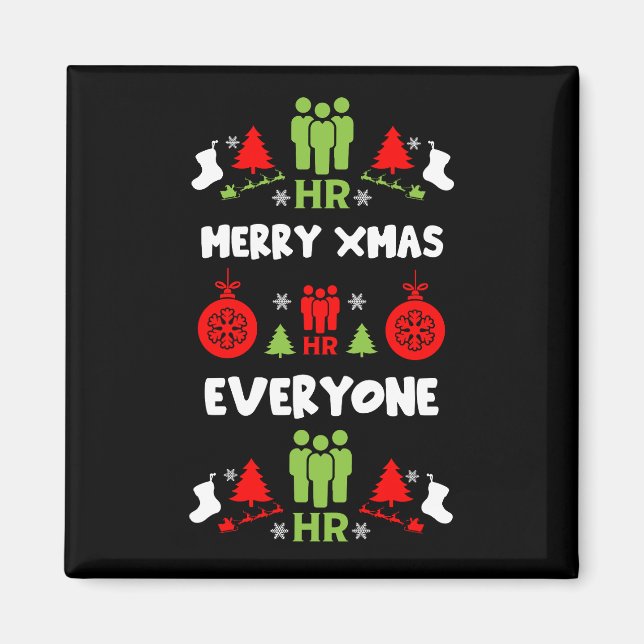 Human Resources Ugly Santa Xmas Gifts Magnet (Front)