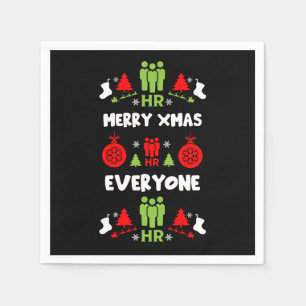 Human Resources Ugly Santa Xmas Gifts Napkin