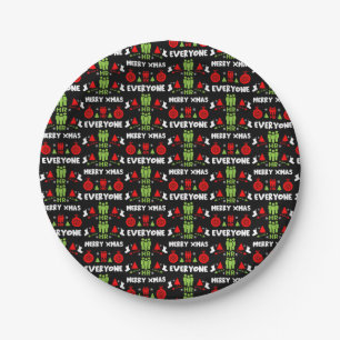 Human Resources Ugly Santa Xmas Gifts Paper Plate