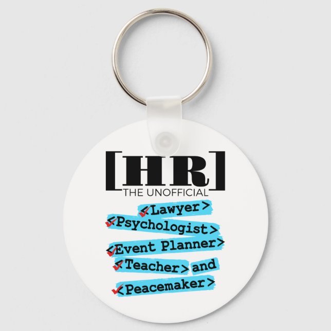 Human Resources Unofficial Funny HR Key Ring (Front)