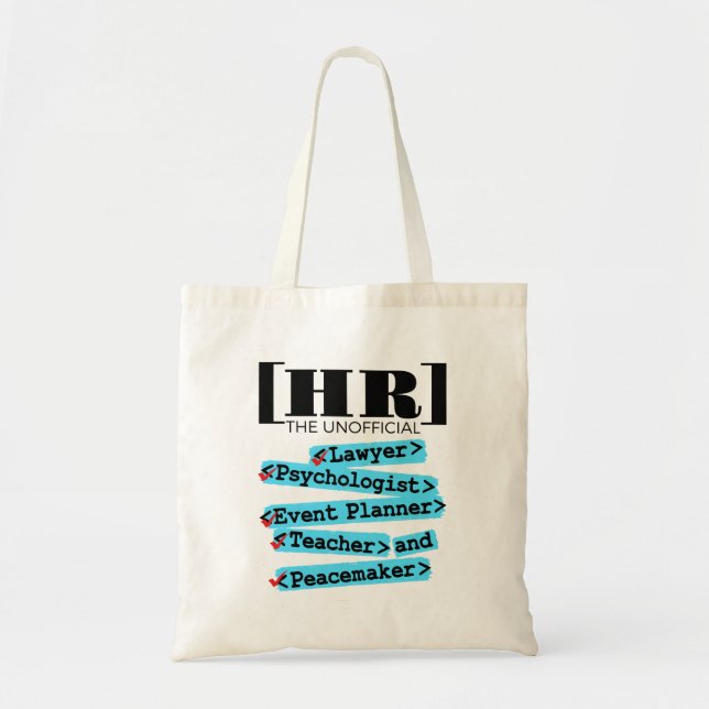 Human Resources Unofficial Funny HR Tote Bag (Front)