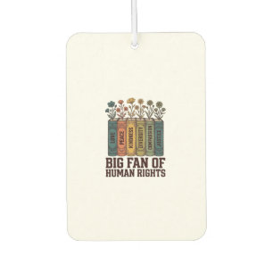 Human Rights Book Flowers Vintage Vector Design_1 Car Air Freshener