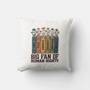 Human Rights Book Flowers Vintage Vector Design_1 Cushion