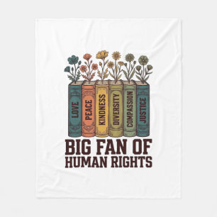 Human Rights Book Flowers Vintage Vector Design_1 Fleece Blanket