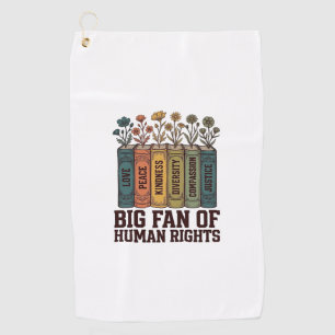 Human Rights Book Flowers Vintage Vector Design_1 Golf Towel