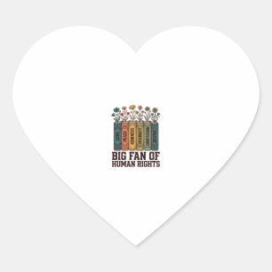Human Rights Book Flowers Vintage Vector Design_1 Heart Sticker