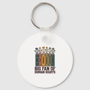 Human Rights Book Flowers Vintage Vector Design_1 Key Ring
