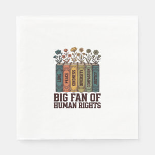 Human Rights Book Flowers Vintage Vector Design_1 Napkin