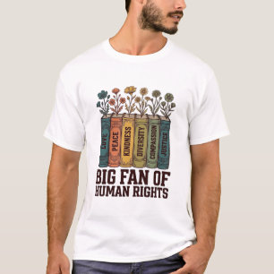 Human Rights Book Flowers Vintage Vector Design_1 T-Shirt