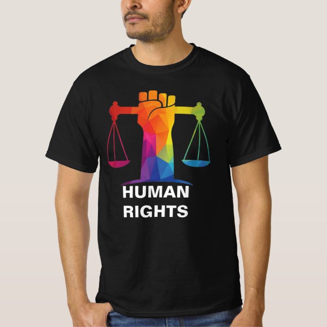Human Rights gay Pride LGBTQIA+ Law Scales T-Shirt (Front)