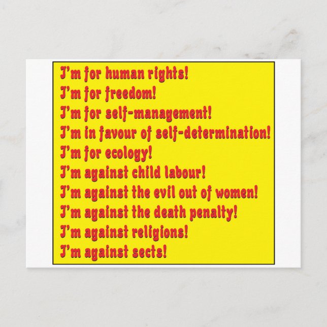 Human rights postcard (Front)