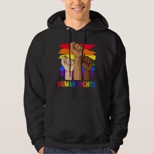 Human Rights Power Fist Lgbt Pride Gay Lesbian Tra Hoodie