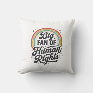 Human Rights Retro Rainbow Vector T-Shirt Design_1 Cushion