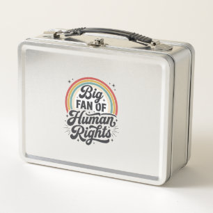 Human Rights Retro Rainbow Vector T-Shirt Design_1 Metal Lunch Box