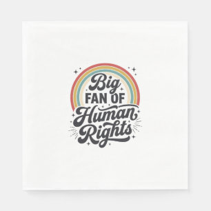 Human Rights Retro Rainbow Vector T-Shirt Design_1 Napkin