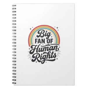 Human Rights Retro Rainbow Vector T-Shirt Design_1 Notebook