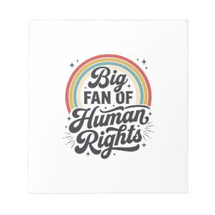 Human Rights Retro Rainbow Vector T-Shirt Design_1 Notepad