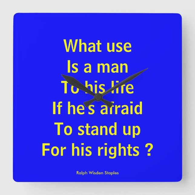 Human rights square wall clock (Front)