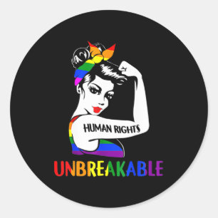 Human Rights Unbreakable LGBT Pride Month 2022  Classic Round Sticker