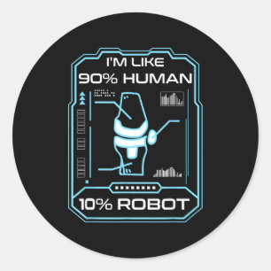 Human Robot New Knee Surgery Joke Funny Knee Repla Classic Round Sticker
