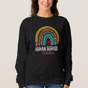 Human Services Worker Leopard Rainbow Healthcare D Sweatshirt