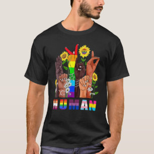 Human Sign Language Hand Talking Lgbtq+ Gay Les Pr T-Shirt