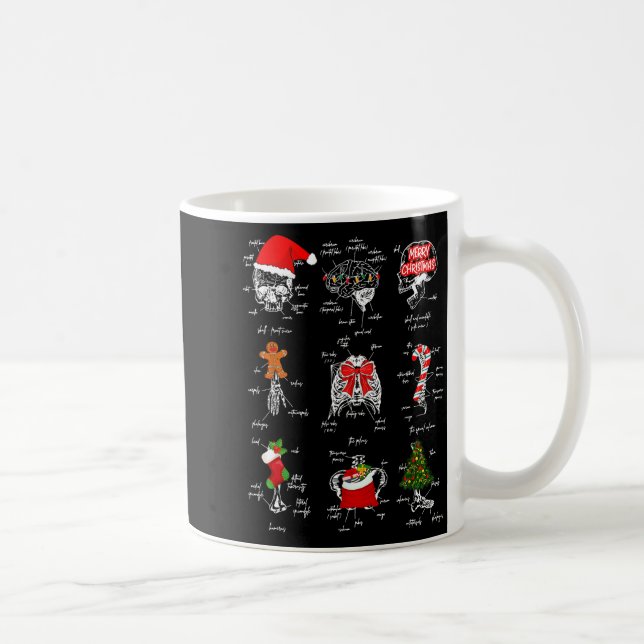 Human Skeleton Anatomy Christmas Medical Student X Coffee Mug (Right)
