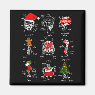 Human Skeleton Anatomy Christmas Medical Student X Magnet