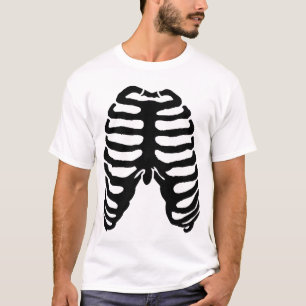 Human Skeleton Ribcage Black T-Shirt
