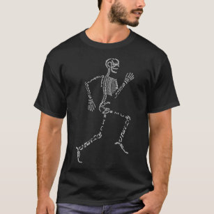 Human Skeleton Running Bone Names Anatomy Labels f T-Shirt