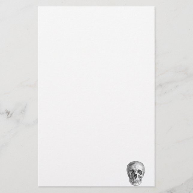 Human skull anatomy sketch drawing stationery (Front)