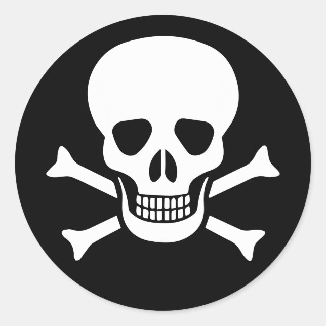 Human skull classic round sticker (Front)