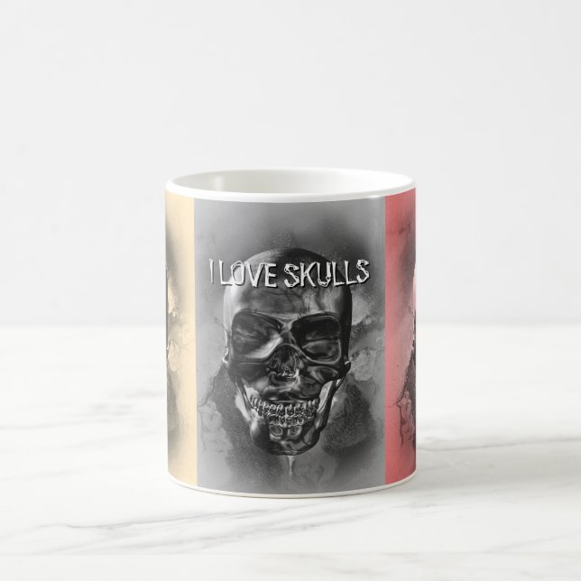 Human skull design. Customisable Coffee Mug (Center)